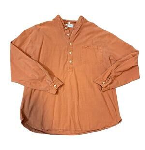 American South Side Men's XL Burnt Orange Solid Henley Shirt